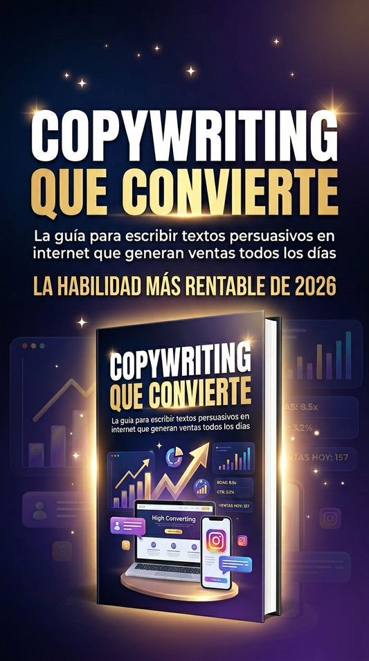 Libro digital sobre copywriting persuasivo con técnicas para escribir textos que generan ventas diarias en internet.