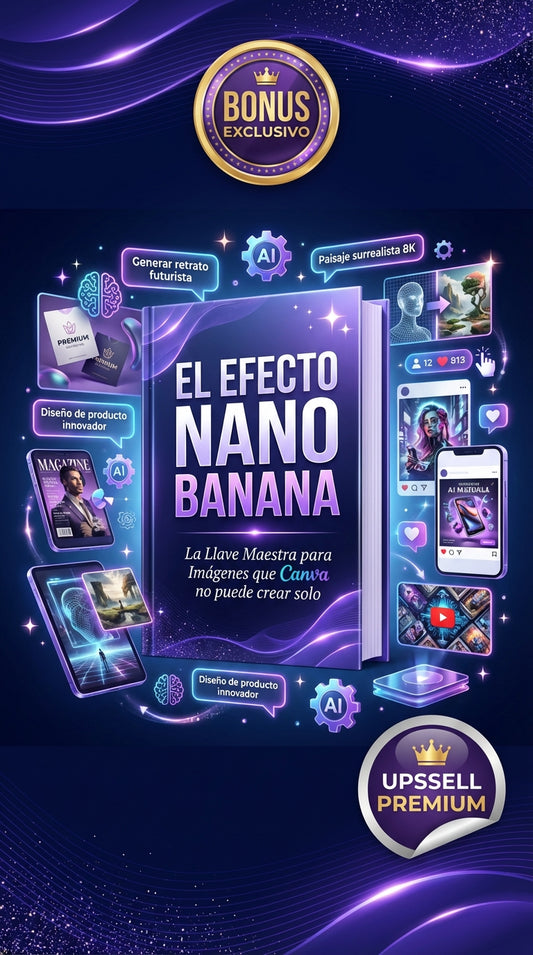 Imagen del libro digital "El Efecto Nano Banana", mostrando su portada con diseño llamativo y título destacado.